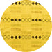 Round Solid Yellow Modern Rug, abs5355yw