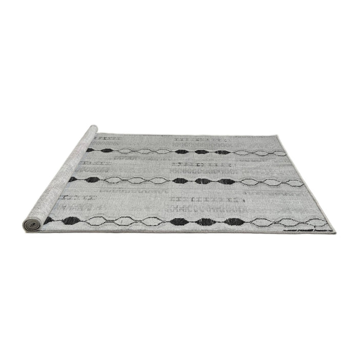 Sideview of Machine Washable Solid Gray Modern Rug, wshabs5355gry