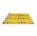 Sideview of Machine Washable Solid Yellow Modern Rug, wshabs5355yw