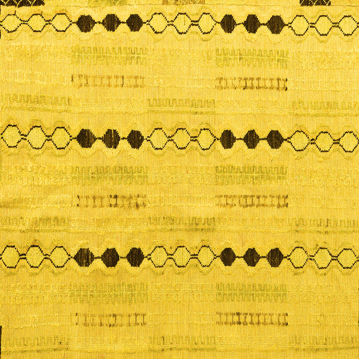 Square Machine Washable Solid Yellow Modern Rug, wshabs5355yw