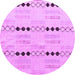 Round Solid Purple Modern Rug, abs5355pur