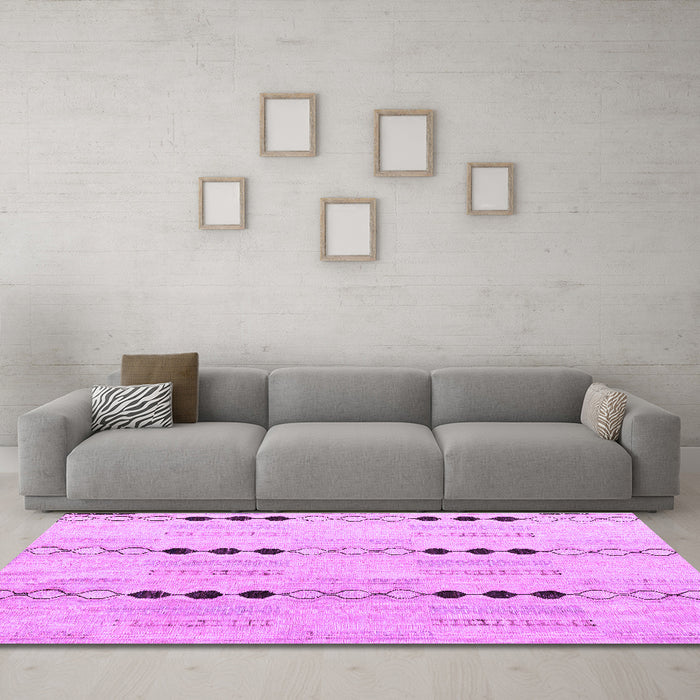 Machine Washable Solid Purple Modern Area Rugs in a Living Room, wshabs5355pur