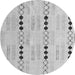 Round Solid Gray Modern Rug, abs5355gry