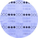 Round Solid Blue Modern Rug, abs5355blu