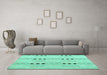 Machine Washable Solid Turquoise Modern Area Rugs in a Living Room,, wshabs5355turq