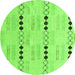 Round Solid Green Modern Rug, abs5355grn