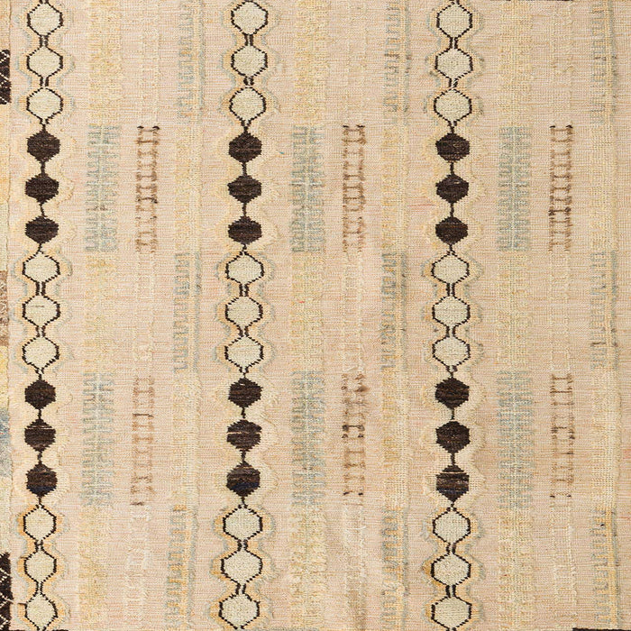 Square Machine Washable Abstract Brown Gold Rug, wshabs5355