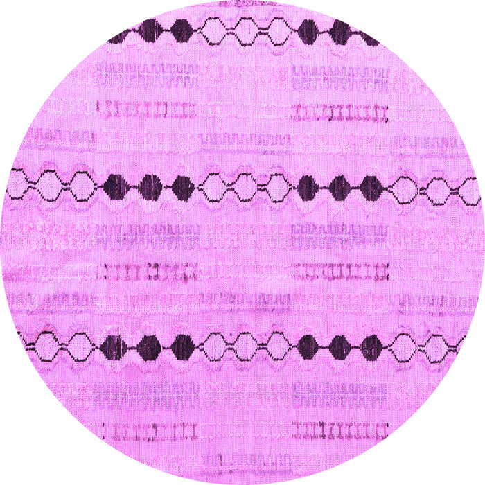 Round Machine Washable Solid Purple Modern Area Rugs, wshabs5355pur