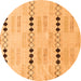 Round Solid Orange Modern Rug, abs5355org