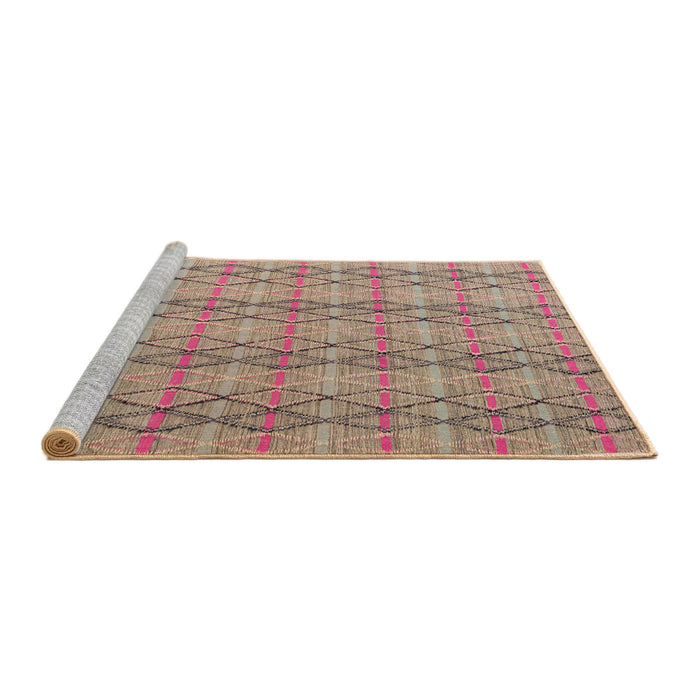 Sideview of Machine Washable Abstract Brown Sugar Brown Rug, wshabs5356