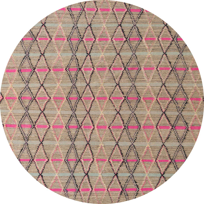 Round Abstract Brown Modern Rug, abs5356