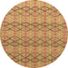 Round Machine Washable Abstract Brown Modern Rug, wshabs5356brn