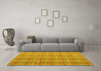 Machine Washable Abstract Yellow Modern Rug, wshabs5356yw