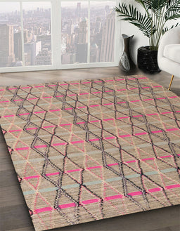 Abstract Brown Modern Rug in Family Room, abs5356