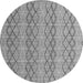 Round Machine Washable Abstract Gray Modern Rug, wshabs5356gry