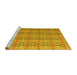 Sideview of Machine Washable Abstract Yellow Modern Rug, wshabs5356yw