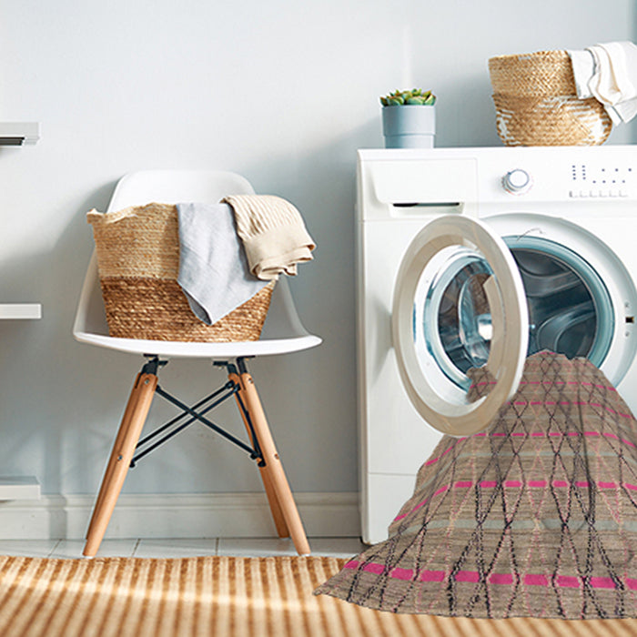 Machine Washable Abstract Brown Sugar Brown Rug in a Washing Machine, wshabs5356