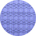 Round Abstract Blue Modern Rug, abs5356blu