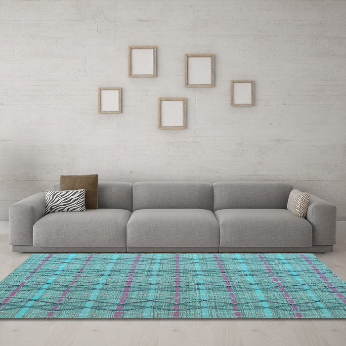Machine Washable Abstract Light Blue Modern Rug in a Living Room, wshabs5356lblu