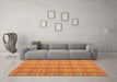 Machine Washable Abstract Orange Modern Area Rugs in a Living Room, wshabs5356org