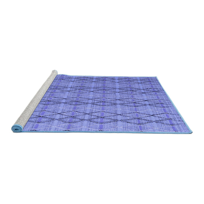 Sideview of Machine Washable Abstract Blue Modern Rug, wshabs5356blu
