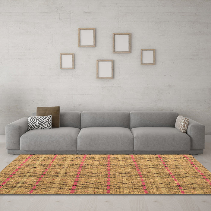 Machine Washable Abstract Brown Modern Rug in a Living Room,, wshabs5356brn