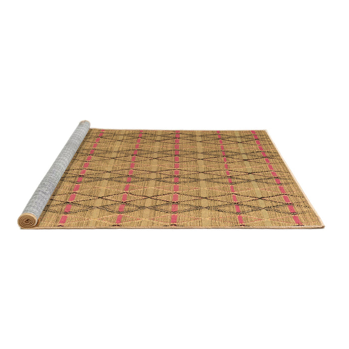 Sideview of Machine Washable Abstract Brown Modern Rug, wshabs5356brn
