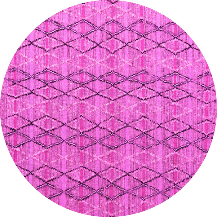 Round Machine Washable Abstract Pink Modern Rug, wshabs5356pnk