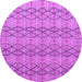 Round Machine Washable Abstract Purple Modern Area Rugs, wshabs5356pur