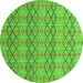 Round Machine Washable Abstract Green Modern Area Rugs, wshabs5356grn