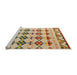 Sideview of Machine Washable Abstract Yellow Rug, wshabs5357