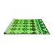 Sideview of Machine Washable Abstract Green Modern Area Rugs, wshabs5357grn