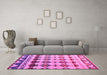 Machine Washable Abstract Pink Modern Rug in a Living Room, wshabs5357pnk