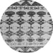 Round Abstract Gray Modern Rug, abs5357gry