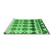 Sideview of Machine Washable Abstract Emerald Green Modern Area Rugs, wshabs5357emgrn