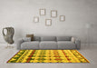 Machine Washable Abstract Yellow Modern Rug in a Living Room, wshabs5357yw