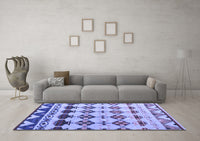 Machine Washable Abstract Blue Modern Rug, wshabs5357blu