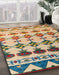 Abstract Yellow Modern Rug in Family Room, abs5357