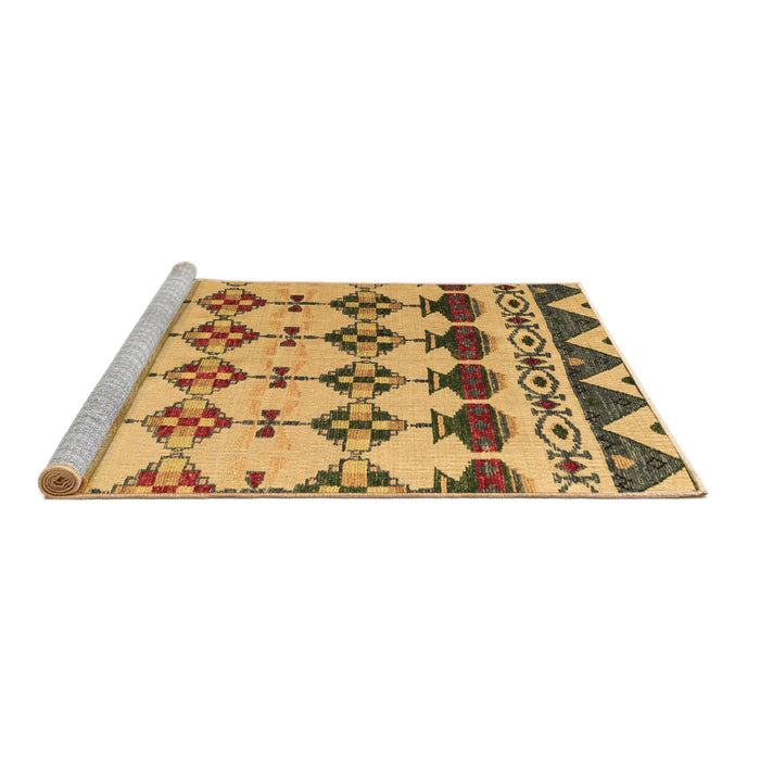 Sideview of Machine Washable Abstract Brown Modern Rug, wshabs5357brn