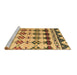 Sideview of Machine Washable Abstract Brown Modern Rug, wshabs5357brn