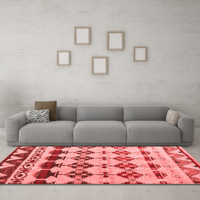 Modern Red Washable Rugs