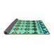 Sideview of Abstract Turquoise Modern Rug, abs5357turq