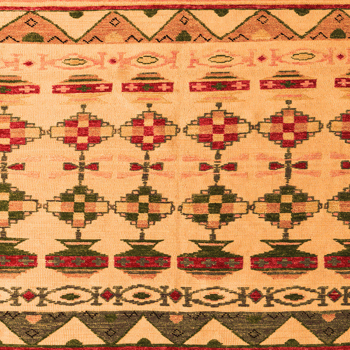 Square Machine Washable Abstract Orange Modern Area Rugs, wshabs5357org