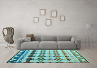 Machine Washable Abstract Light Blue Modern Rug, wshabs5357lblu