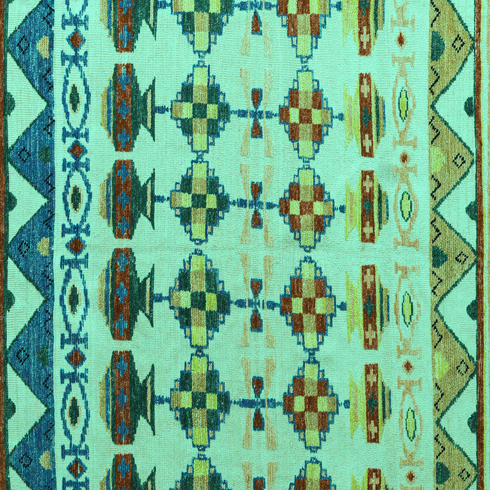 Square Machine Washable Abstract Turquoise Modern Area Rugs, wshabs5357turq