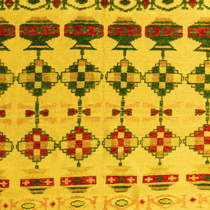 Machine Washable Abstract Yellow Modern Rug, wshabs5357yw