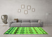 Machine Washable Abstract Green Modern Area Rugs in a Living Room,, wshabs5357grn