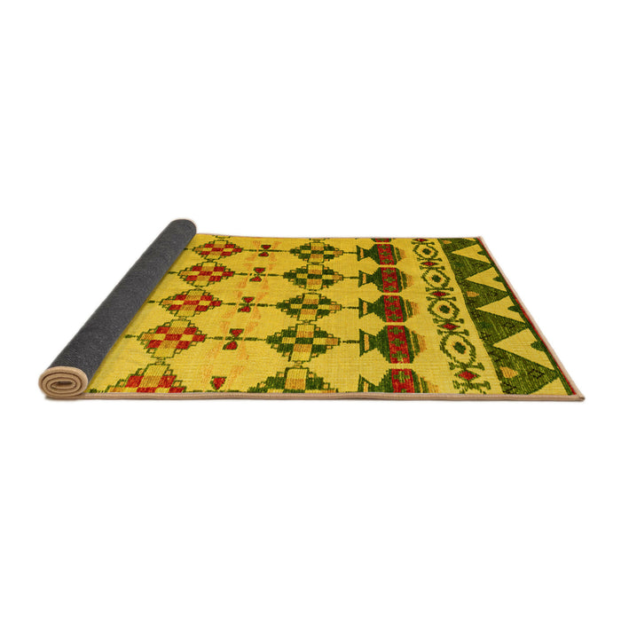 Sideview of Abstract Yellow Modern Rug, abs5357yw