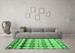 Machine Washable Abstract Emerald Green Modern Area Rugs in a Living Room,, wshabs5357emgrn