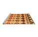 Sideview of Machine Washable Abstract Orange Modern Area Rugs, wshabs5357org